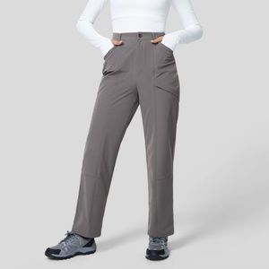 High Waisted Side Pocket Adjustable Snap Button Roll-up Legs Work Pants